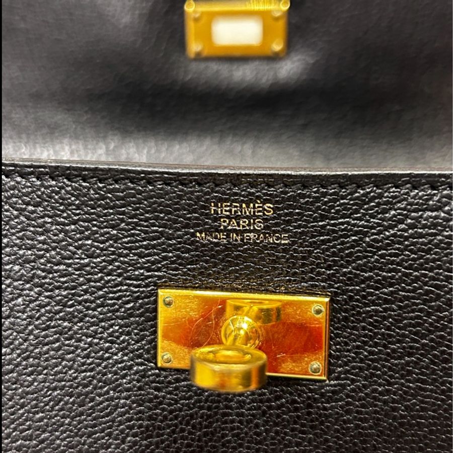 Hermes愛馬仕 黑色 金扣長夾Togo皮 Kelly Wallet-18