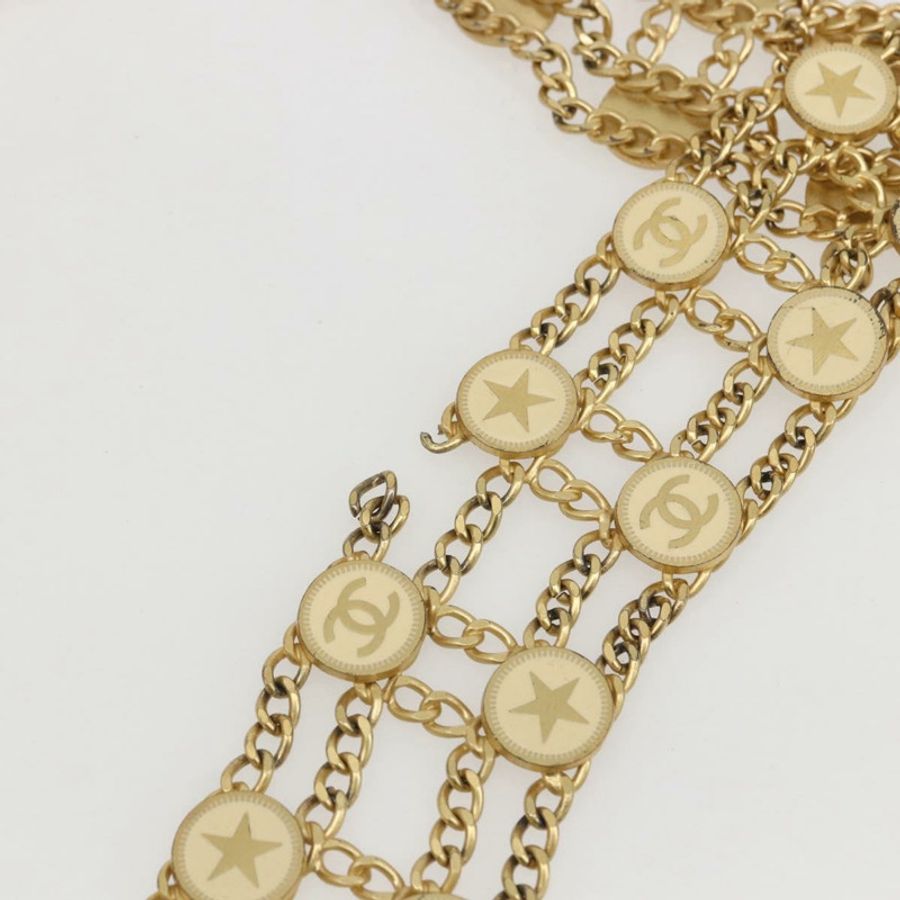 【日本直送】香奈兒 (CHANEL) 金屬金色雙C鏈條腰帶,正品編號 159438SAM-4