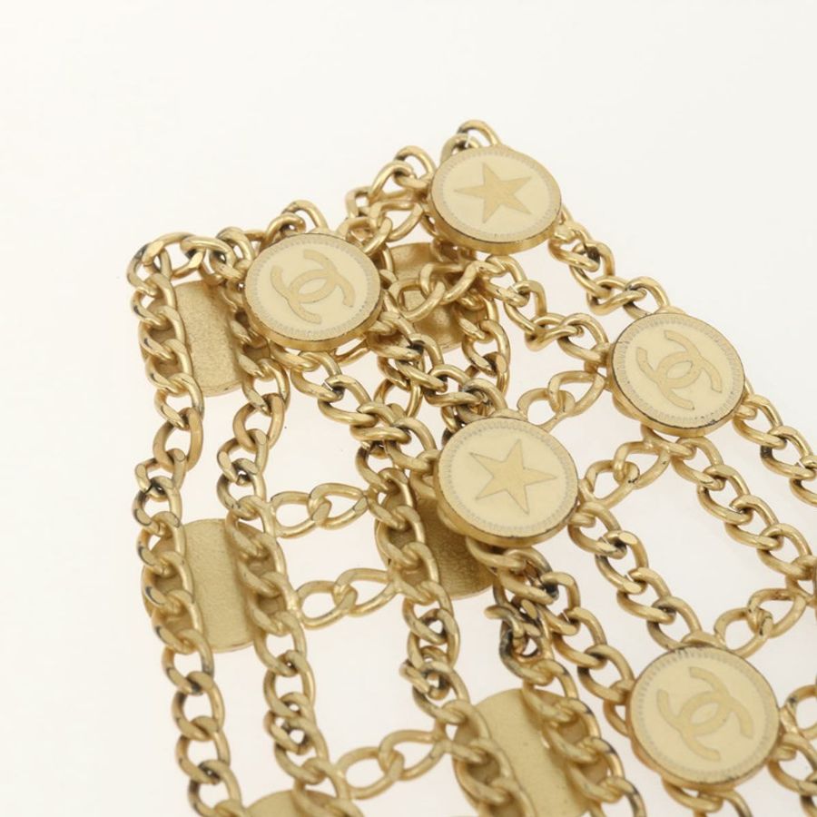 【日本直送】香奈兒 (CHANEL) 金屬金色雙C鏈條腰帶,正品編號 159438SAM-12