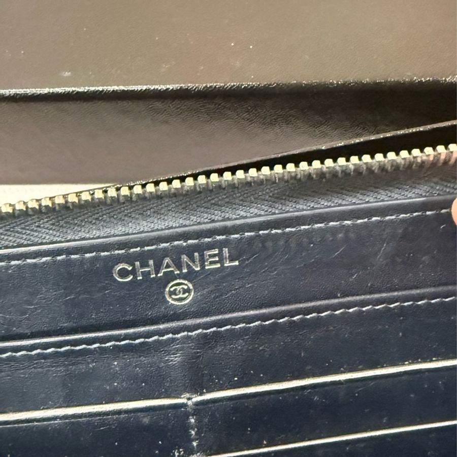 Chanel 2.55 仿舊深藍色長夾-8