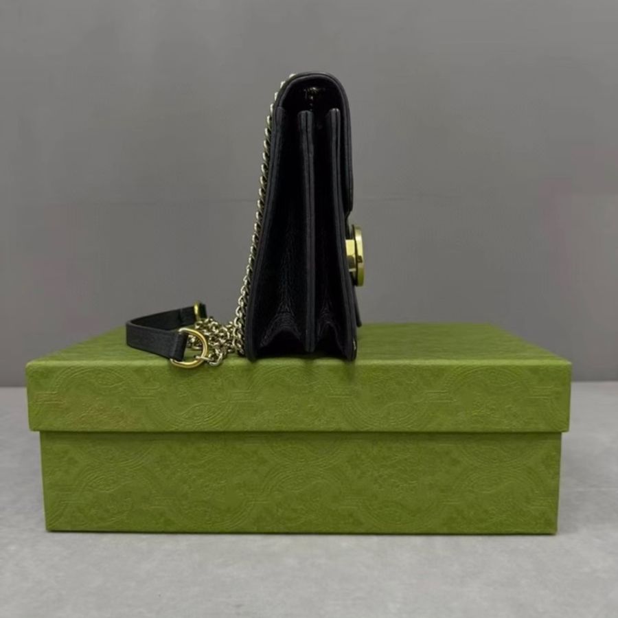 Gucci Interlocking 雙G金扣全皮風琴包-1