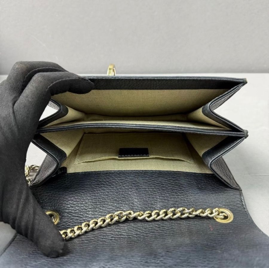 Gucci Interlocking 雙G金扣全皮風琴包-3