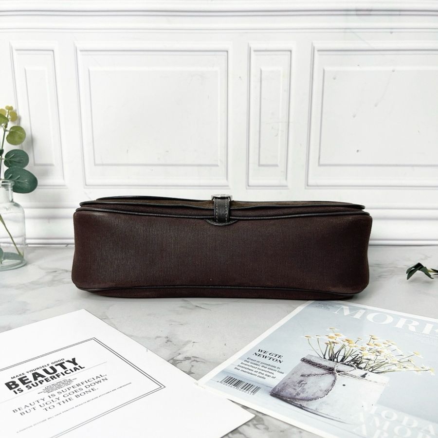Hermes 巧克力色 colorado中古馬鞍包28×17×8 98新配件塵袋-4