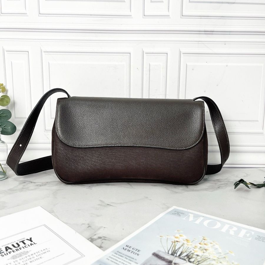 Hermes 巧克力色 colorado中古馬鞍包28×17×8 98新配件塵袋-6