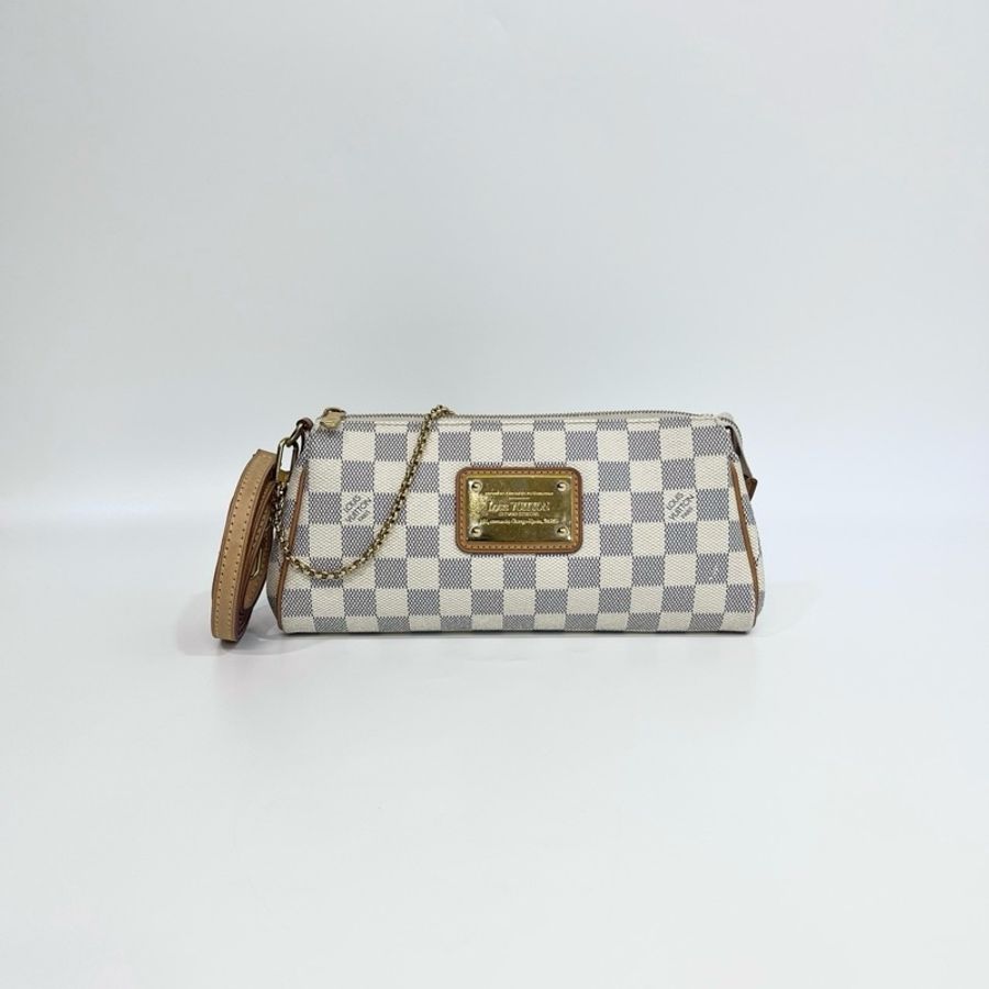 🕯️路易威登EVA白棋盤格LV白色棋盤格Damier Azur Eva鏈條斜背包N55214-5