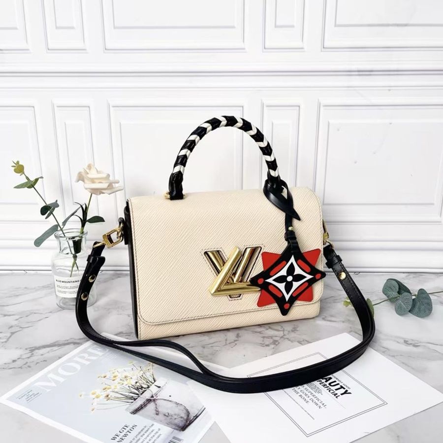 LV Twist米拼黑手提斜背包23×17×10cm 98新配件盒子塵袋鏡子-5
