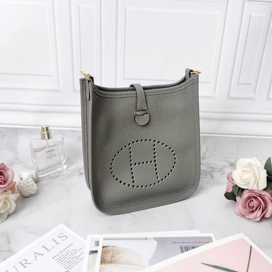 HERMES 積雨雲灰Evelyne 16 Mini 16×5×18cm 99新配件塵袋盒子購證吊牌-2