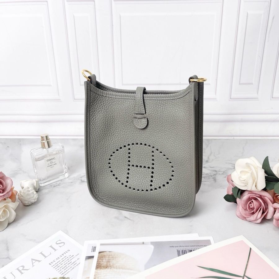 HERMES 積雨雲灰Evelyne 16 Mini 16×5×18cm 99新配件塵袋盒子購證吊牌-4