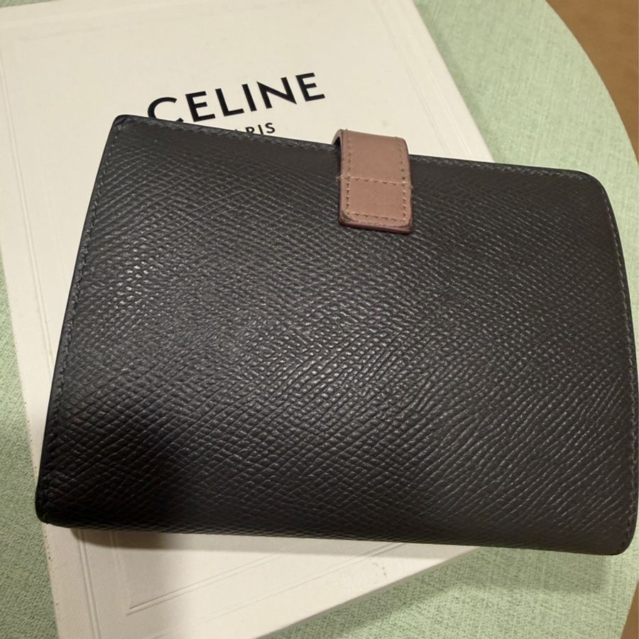 Celine 中夾 - 大象灰+粉色扣-7