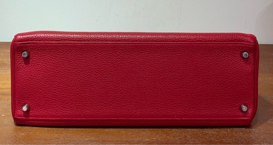 Hermès Kelly 35cm 紅色 銀扣-10