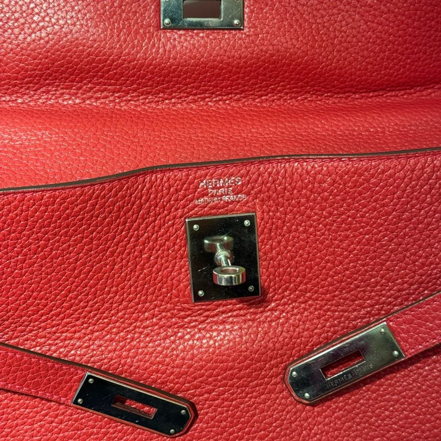 Hermès Kelly 35cm 紅色 銀扣-25