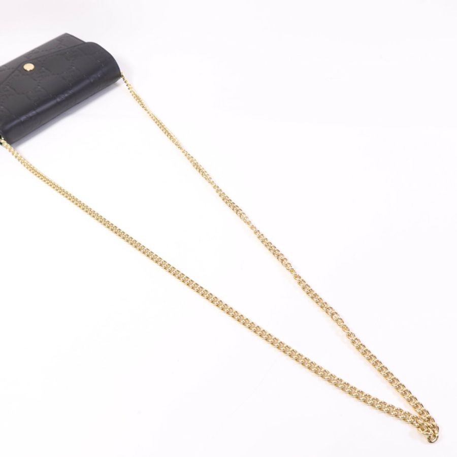 GUCCI 牛皮皮革GG Chain Wallet金扣鏈帶肩背袋-8