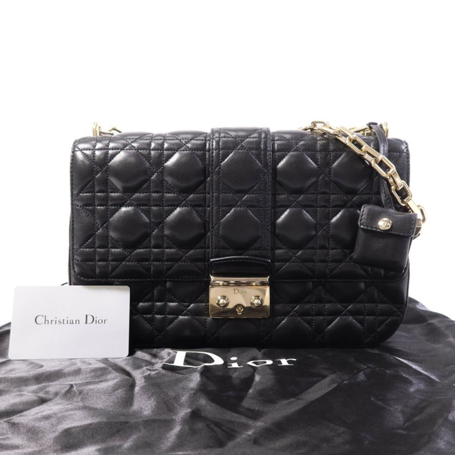 Dior 羊皮皮革Miss Dior金扣鏈帶肩背袋-7
