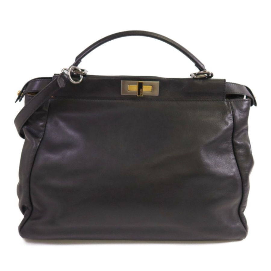 FENDI 牛皮皮革Peekaboo金扣手挽肩背兩用袋-1