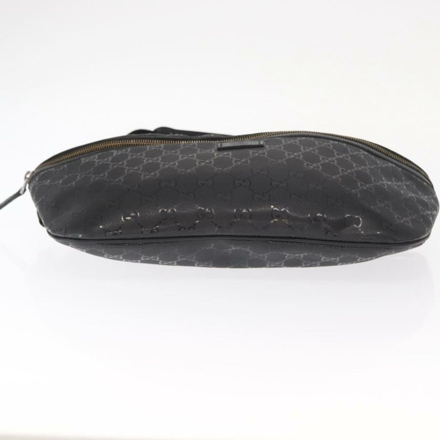 【日本直送】GUCCI GG帆布GG系列斜背包 PVC材質 黑銀 211110 Auth bs31846-4