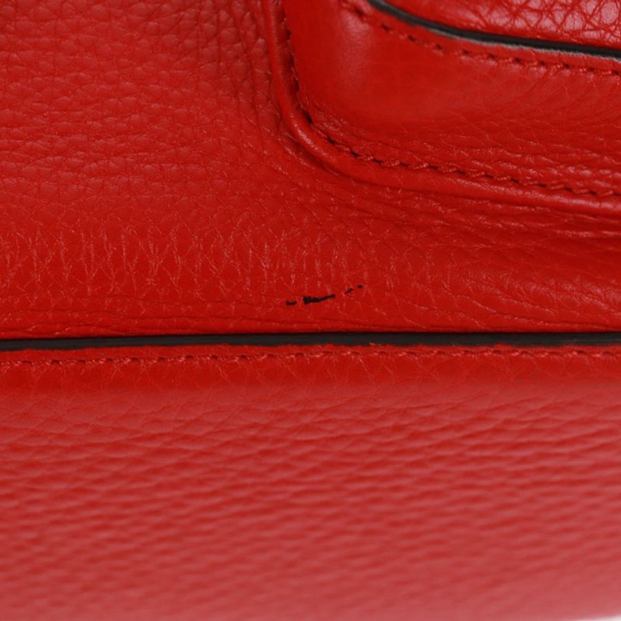 【日本直送】GUCCI 竹節雙肩包 皮革 紅色 銀色 370833 正品 158958V-6