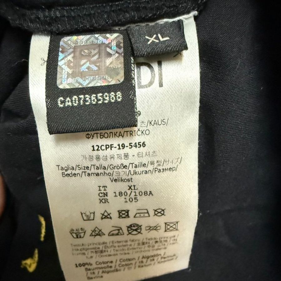 FENDI 經典怪獸 眼睛系列 刺繡 短T T-shirt 男 黑色-6