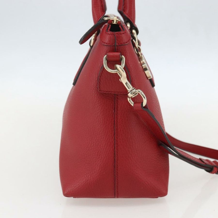 【日本直送】GUCCI 互扣式手提包 皮革 兩用 紅色 金色 449659 正品 ep12480-2