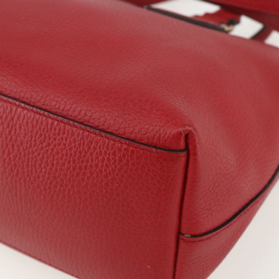 【日本直送】GUCCI 互扣式手提包 皮革 兩用 紅色 金色 449659 正品 ep12480-16