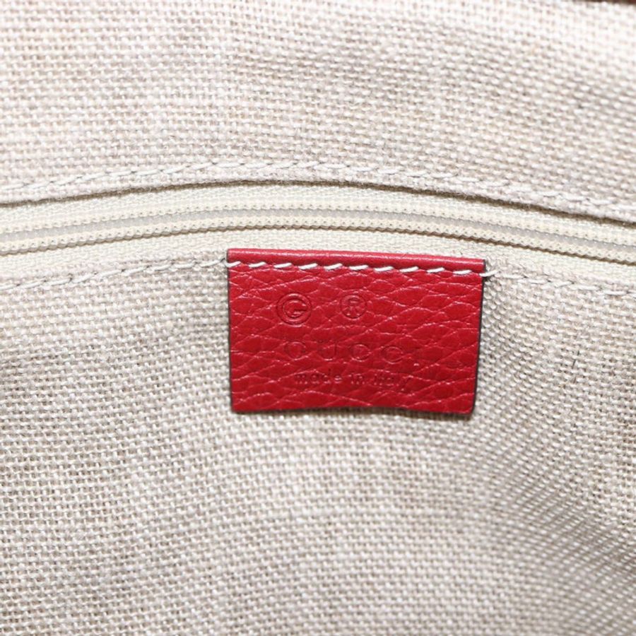 【日本直送】GUCCI 互扣式手提包 皮革 兩用 紅色 金色 449659 正品 ep12480-19