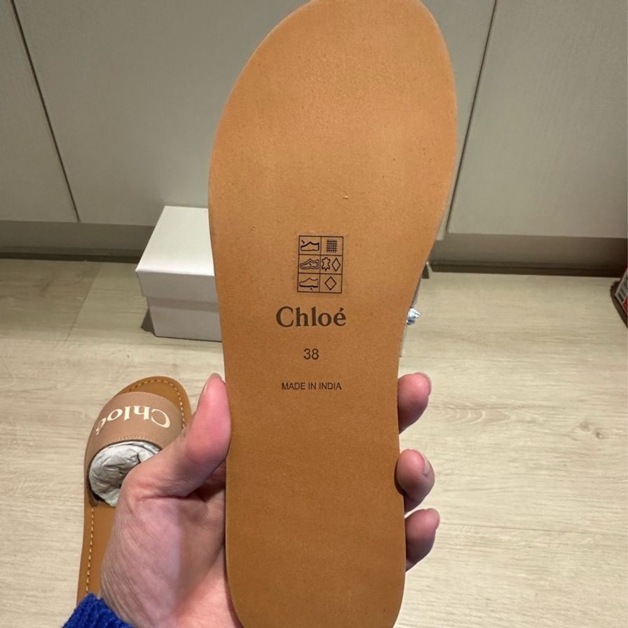 Chloé Kids logo 印花涼拖鞋 38 粉色-1