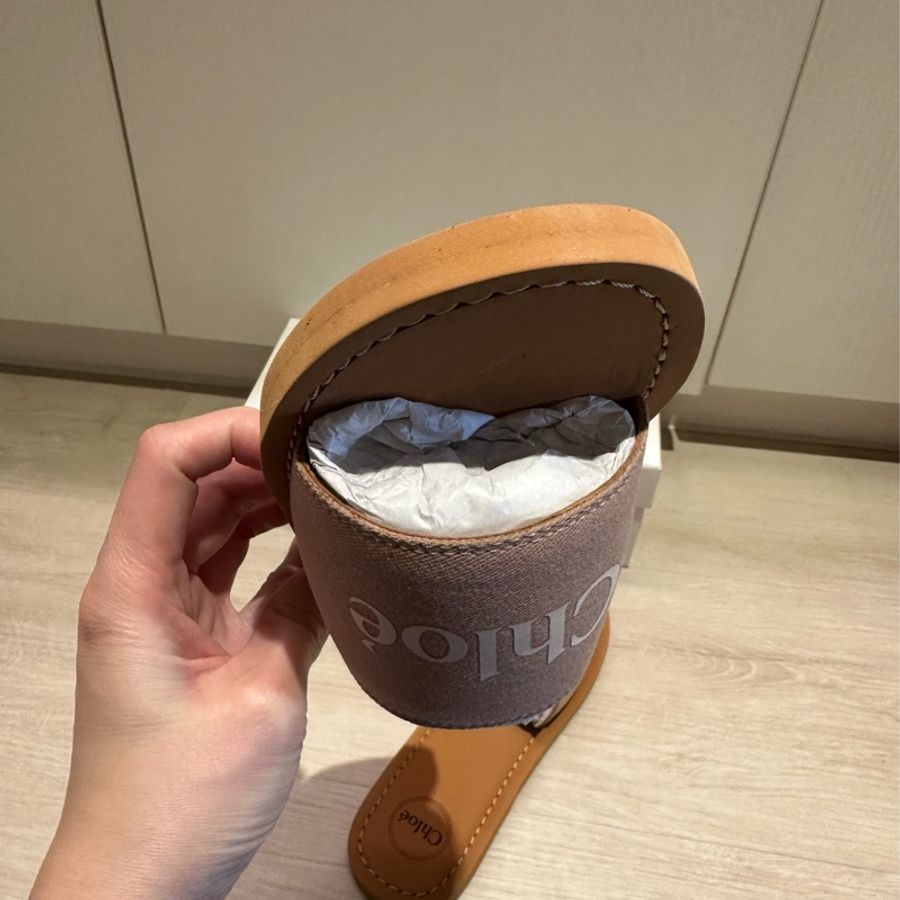 Chloé Kids logo 印花涼拖鞋 38 粉色-7