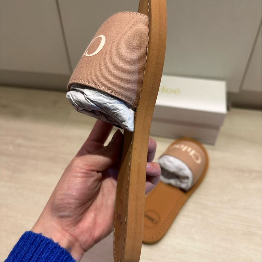 Chloé Kids logo 印花涼拖鞋 38 粉色-10