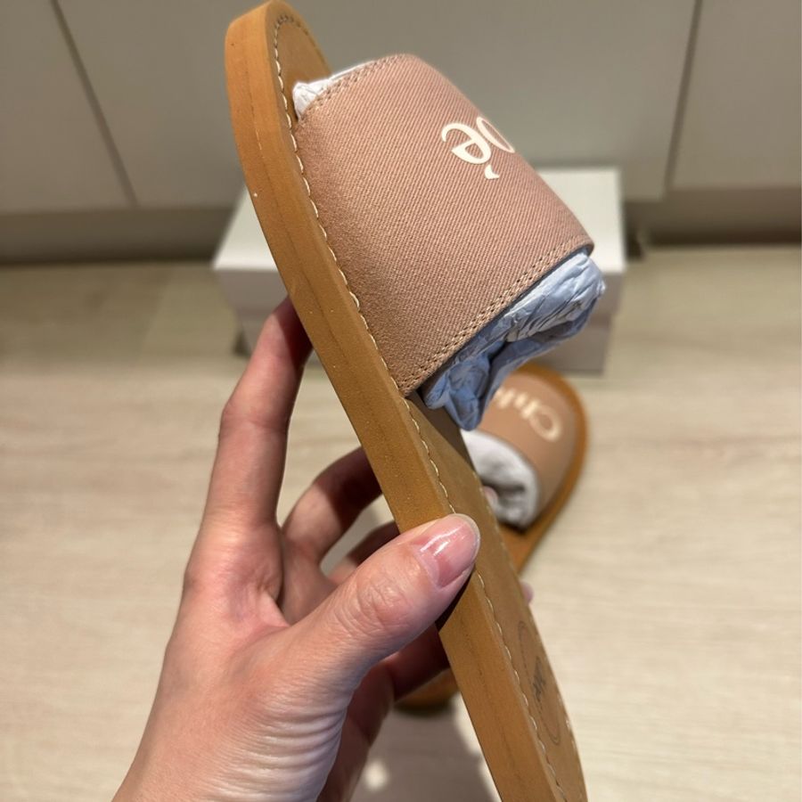 Chloé Kids logo 印花涼拖鞋 38 粉色-11