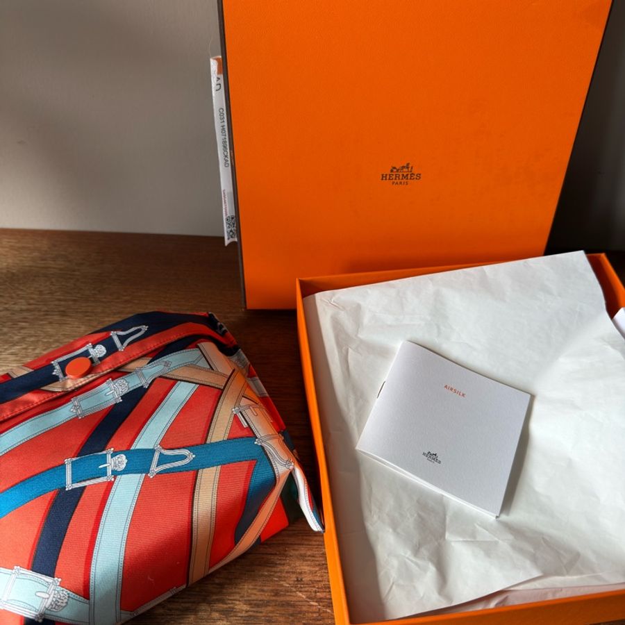 HERMES Airsilk Duffle 38 真絲材質運動旅行袋-18