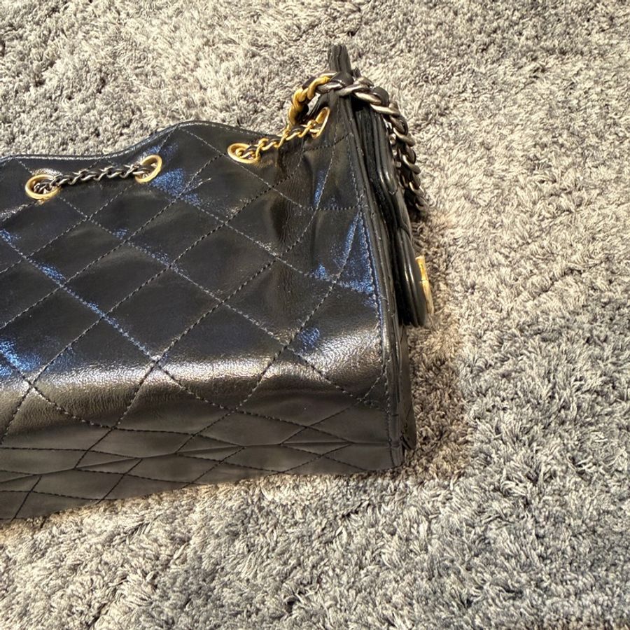 Chanel 25 bag mini油臘皮雙色鏈-7