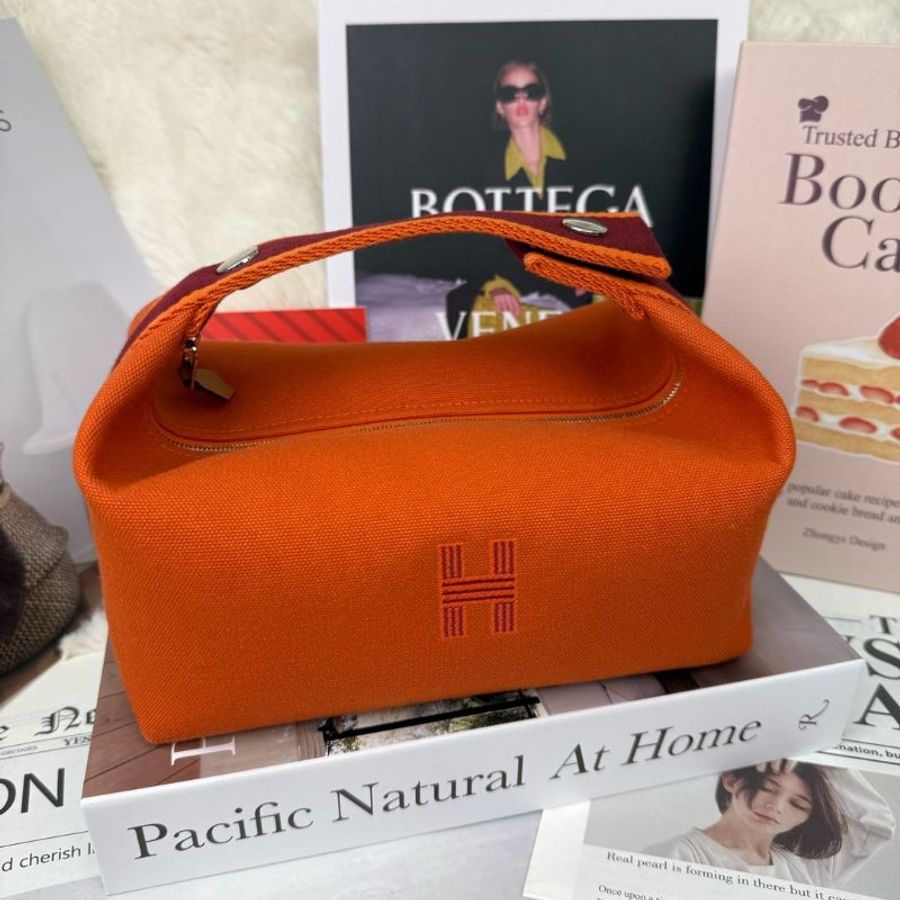Hermès BRIDE A BRAC 火焰橙(9J) 帆布 小號-0
