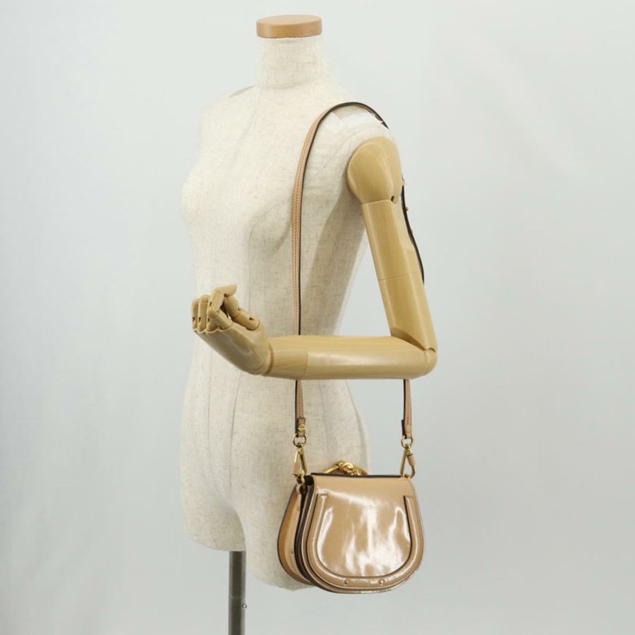 【日本直送】Chloe Nile 琺瑯兩用手提包 米色 金色 正品 158874V-25