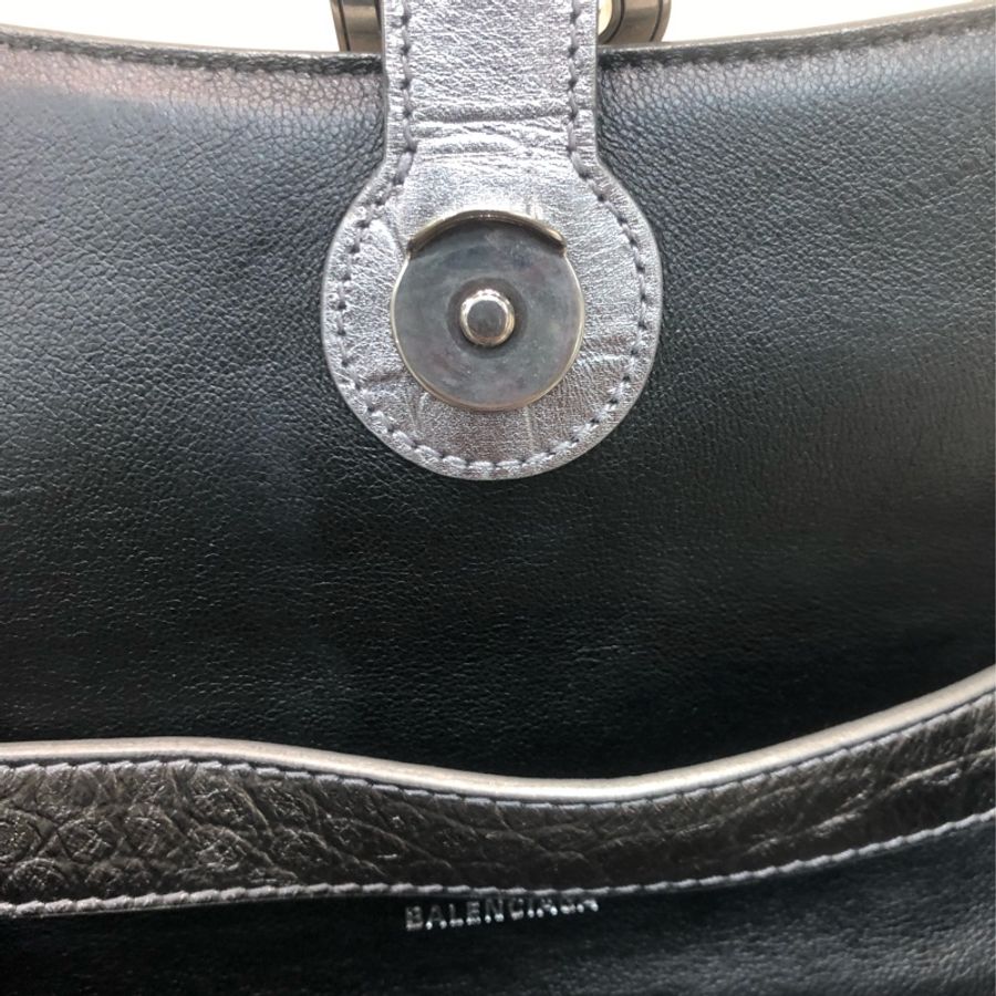 Balenciaga 銀色Town 鱷魚壓紋皮手袋 XC001-20