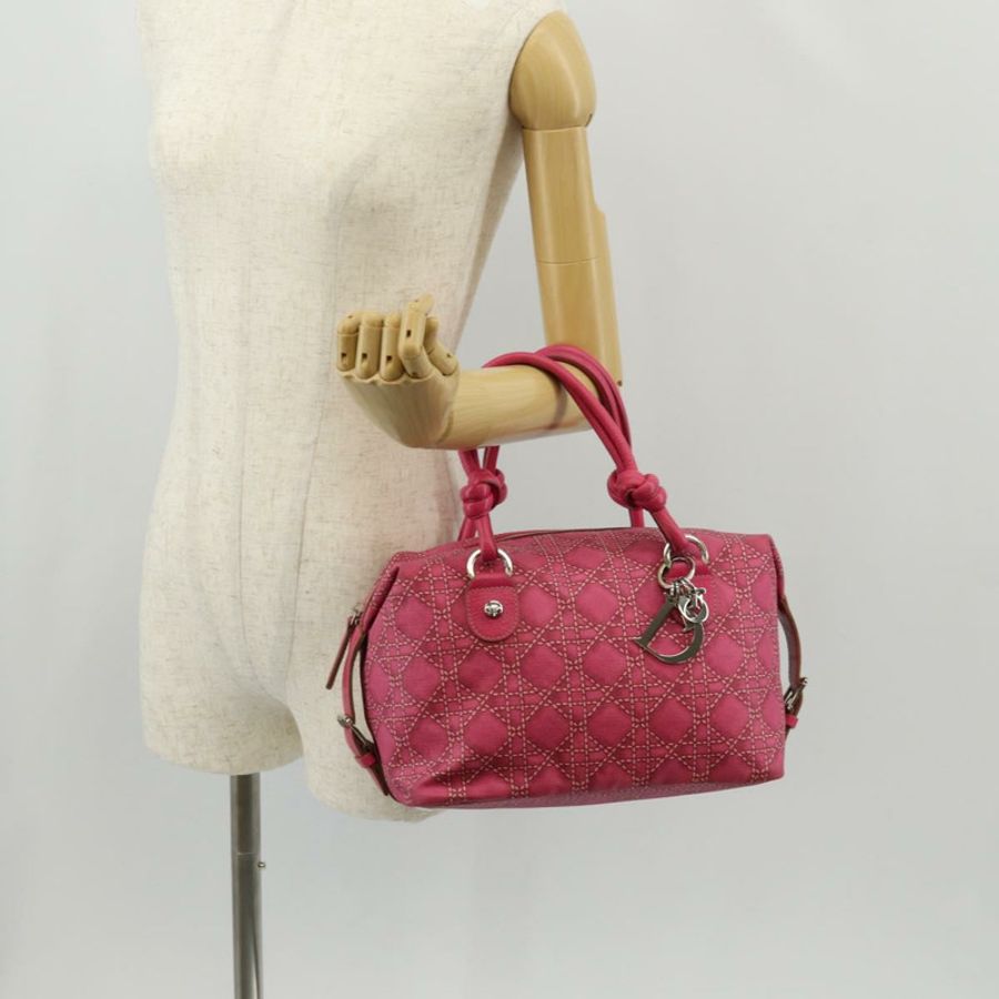 【日本直送】Christian Dior Canage 手提包 塗佈帆布 粉紅色 銀色 正品 158891V-25