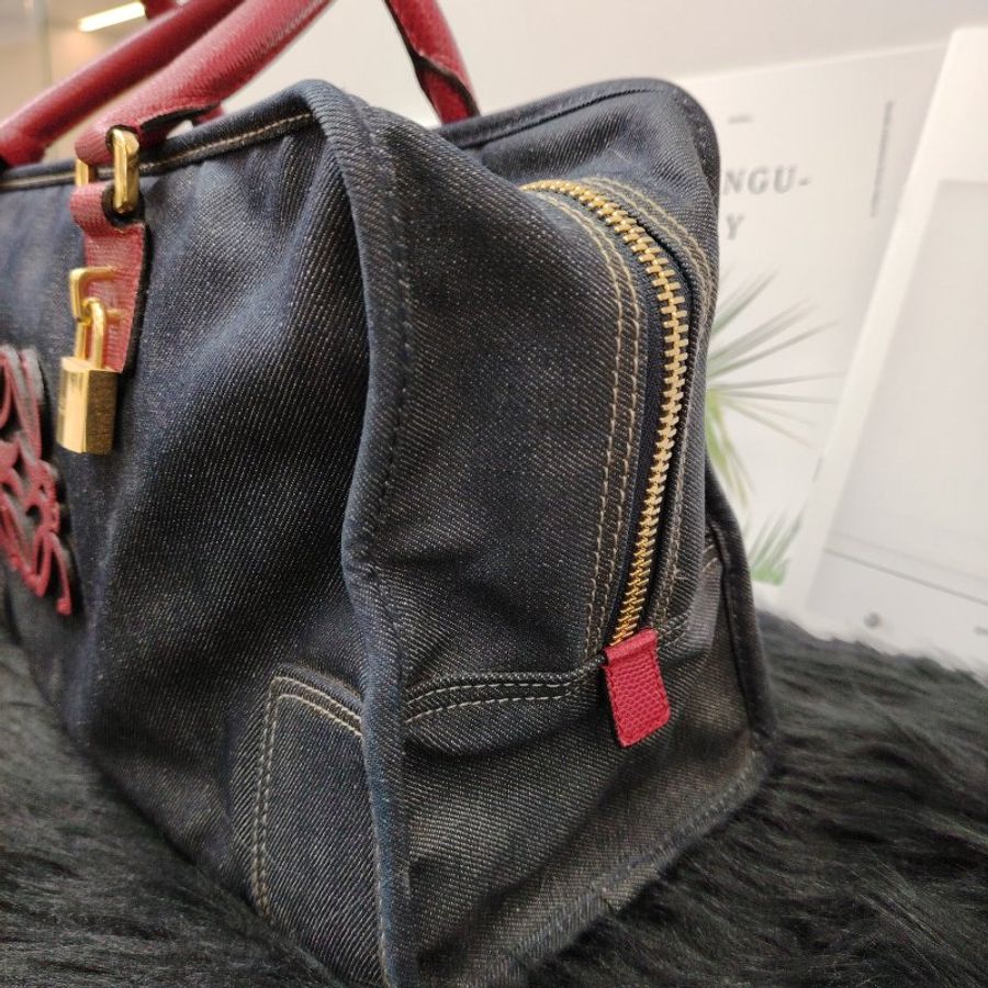 Loewe 中古 牛仔拼色 Amazona-1
