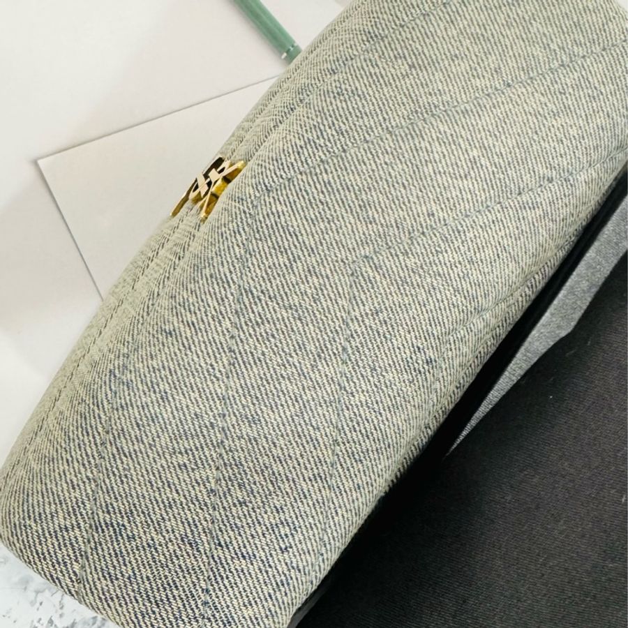 全新YSL Lou Lou V紋斜背包 牛仔包-6