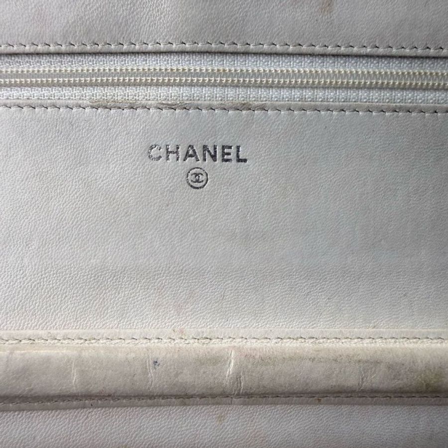 Chanel woc 淺色銀扣 編織款 17開-5
