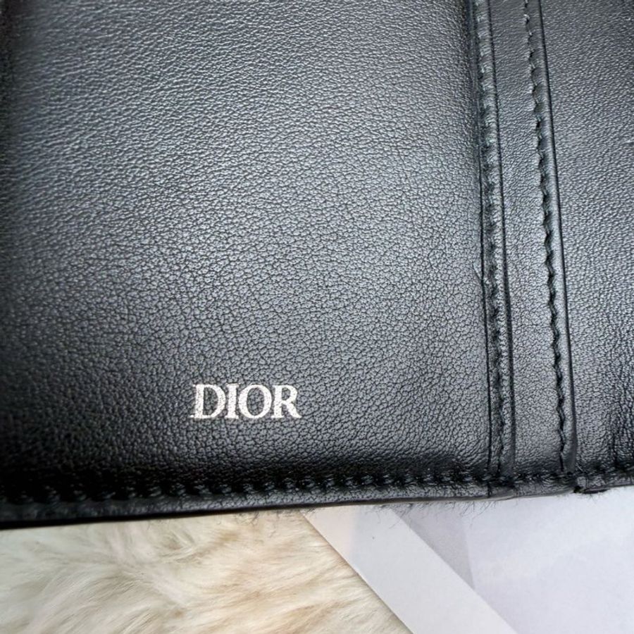 Dior 長款竪版錢包 牛皮拼帆布-1