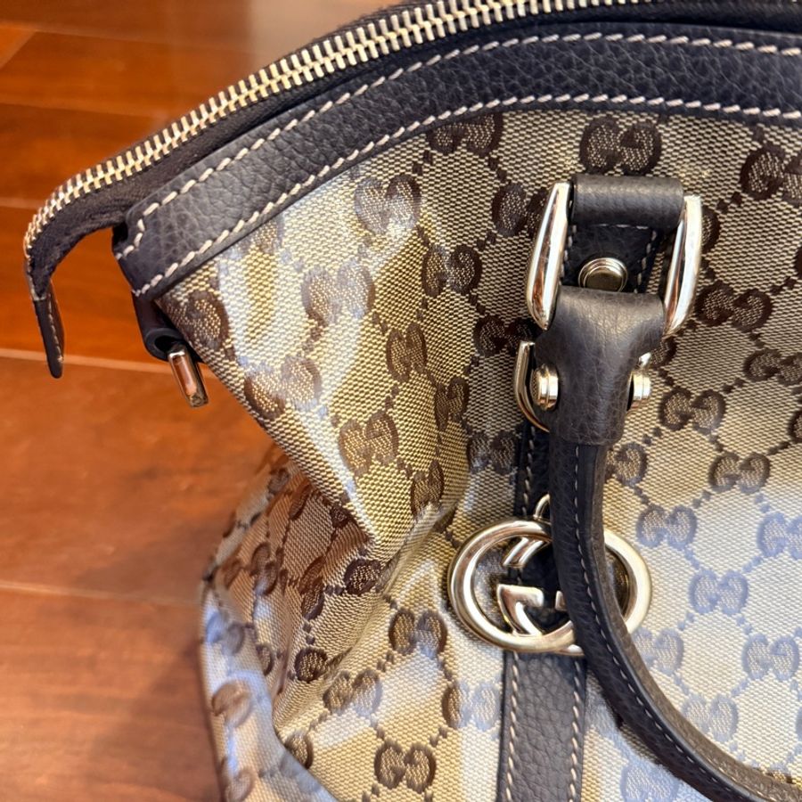 Gucci GG Crystal 經典老花 Dome 手提包 容量大|通勤包|專櫃品牌|保存佳-16