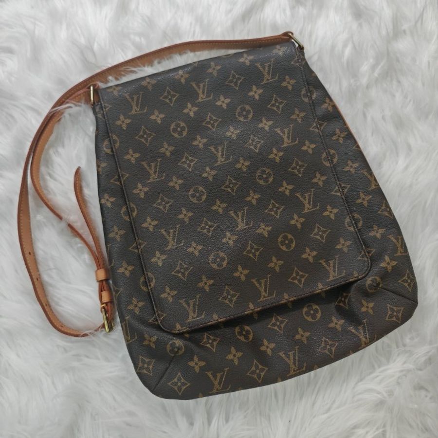 LV Musette Salsa Bag 咖色老花王菲包-0