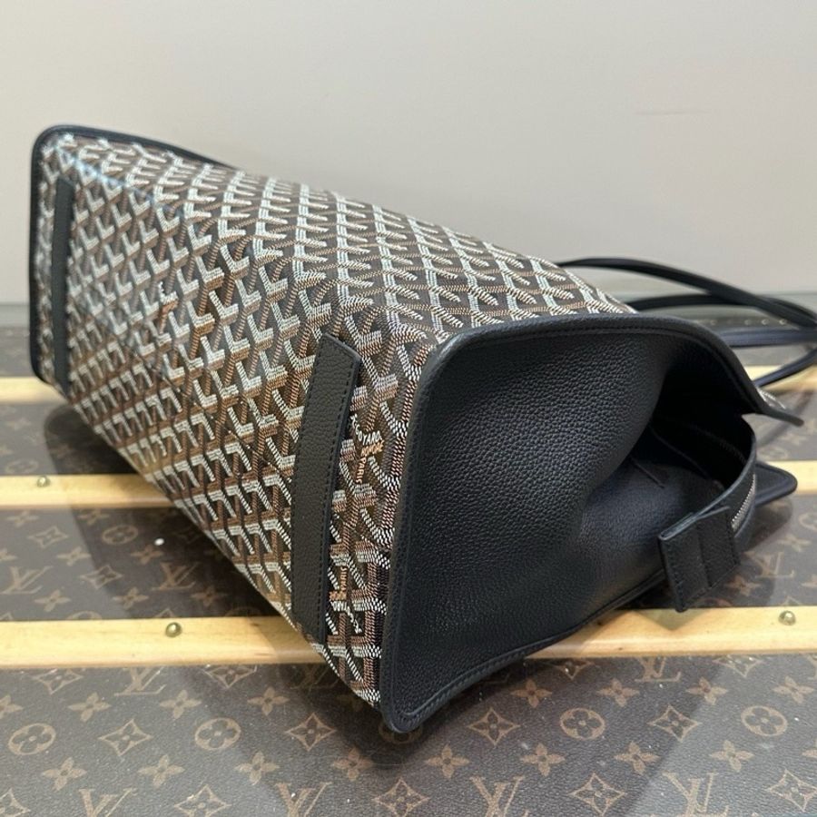 GOYARD hardy黑色Y字滿印子母手提單肩購物袋99新40*30*17配件塵袋-3