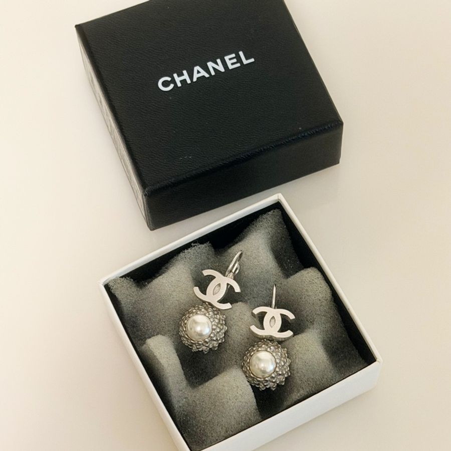 🍒CHANEL Vintage巴洛克珍珠耳環 3F260103-2-0