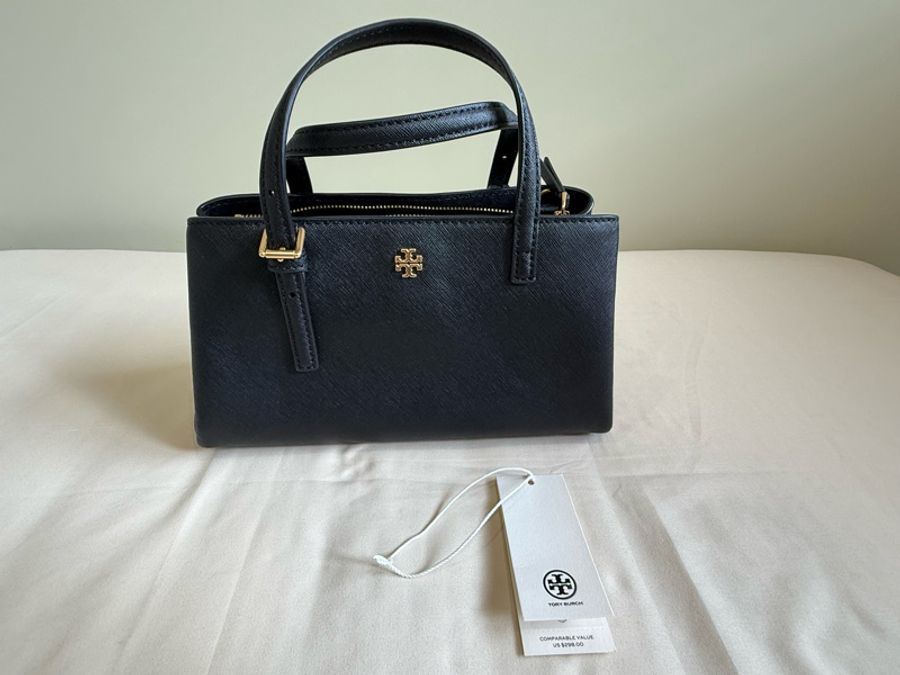Tory Burch Emerson Mini Top Zip Tote 黑色|近全新附吊牌|防刮皮革-6