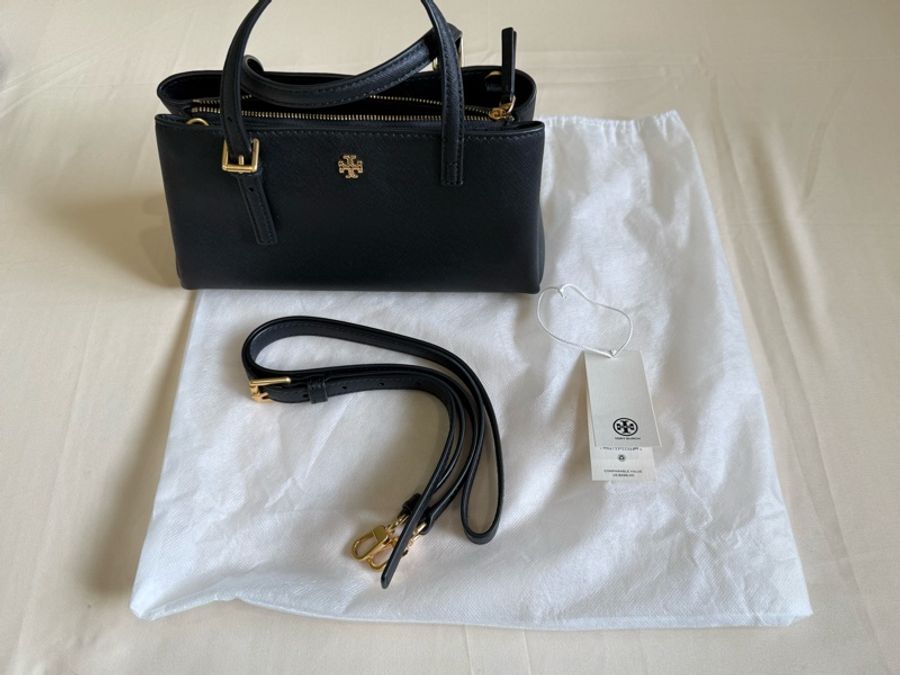 Tory Burch Emerson Mini Top Zip Tote 黑色|近全新附吊牌|防刮皮革-9