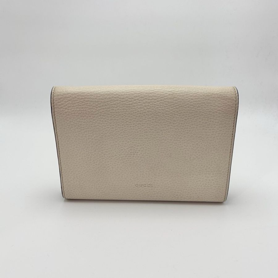 GUCCI 白色鑽扣酒神woc鏈條肩背斜背包20*14*4 98新配件塵袋-6