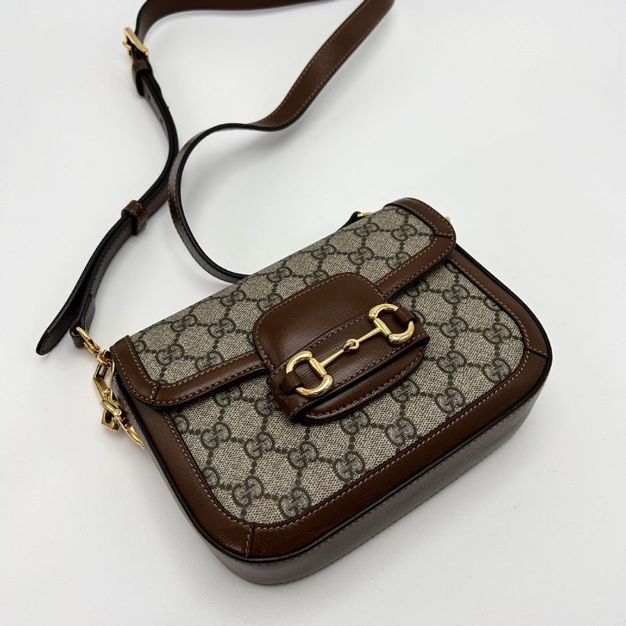 GUCCI 老花小號1955肩背斜背馬鞍包20.5*14.5*5 98新配件塵袋-3