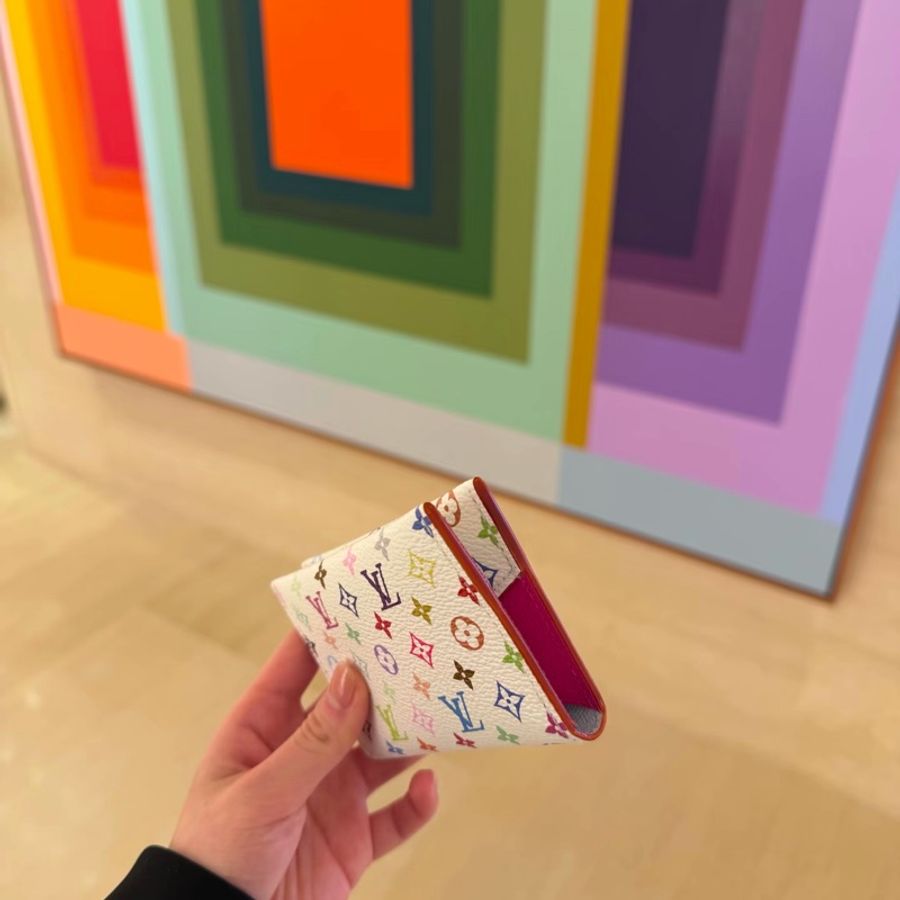 Louis Vuitton LV 村上隆 TM Slim Card Holder 白三彩卡包-3