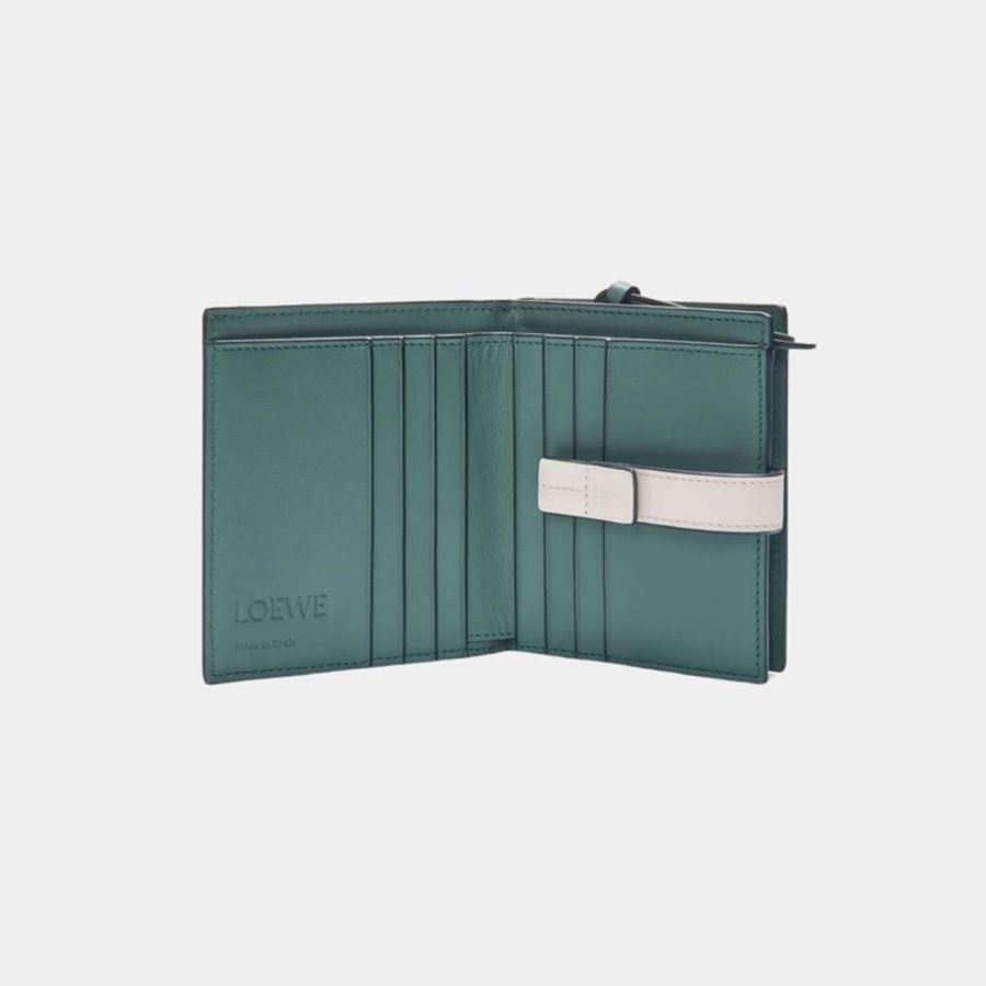 Loewe柔軟粒面小牛皮小型拉鍊短錢包-1