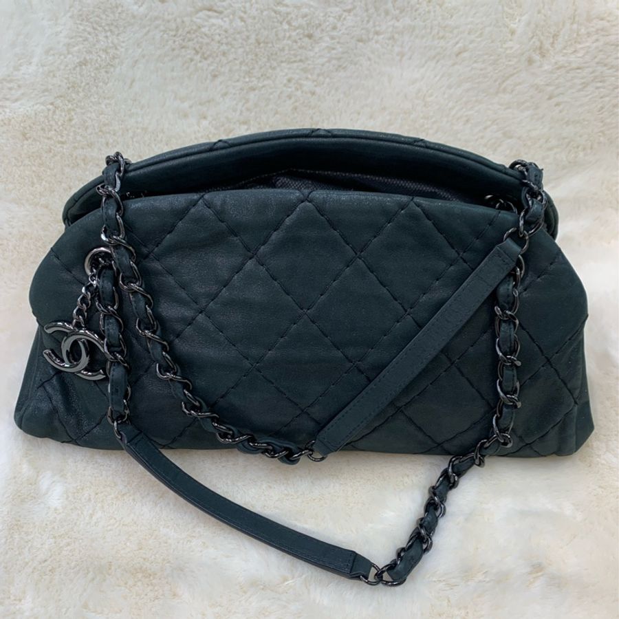 CHANEL 墨綠鏈條單肩包 XC028-0