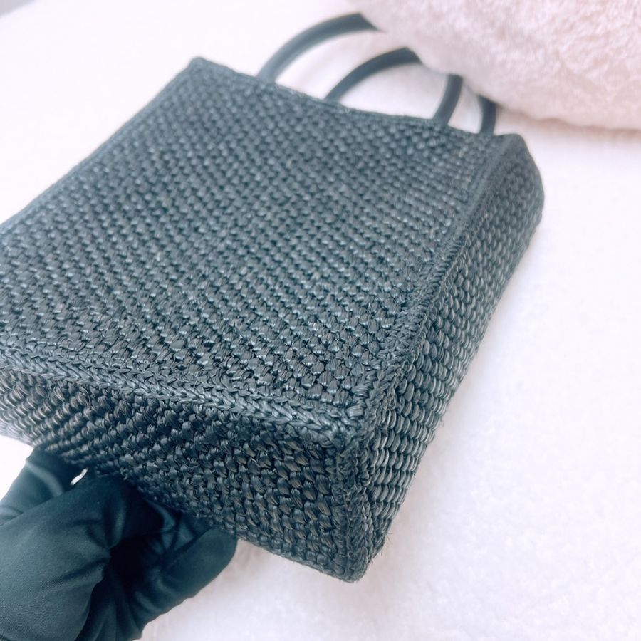 Loewe logo 黑色編織托特包/風琴包-8